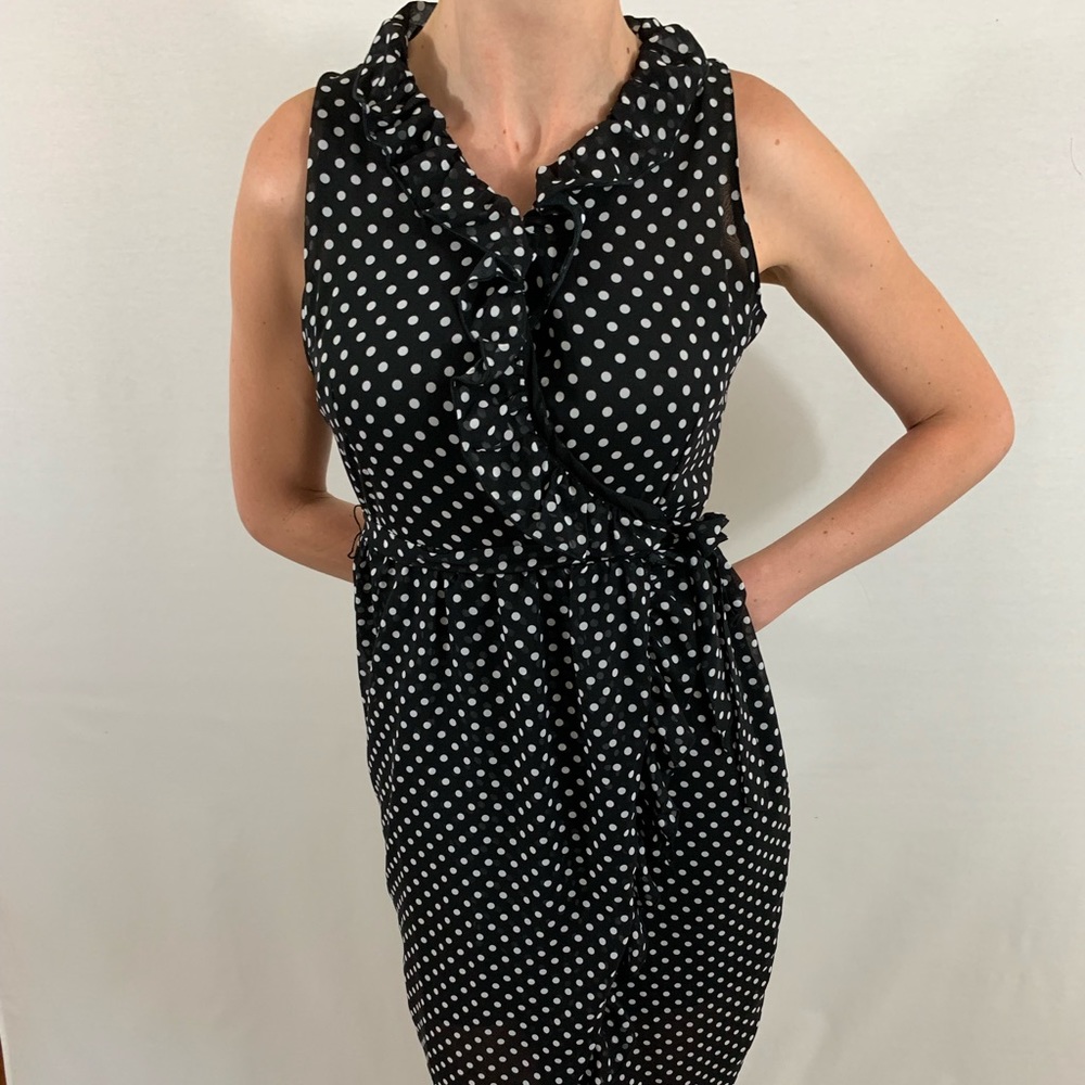 Pat Pat: Black and White Polka Dot Wrap Dress
